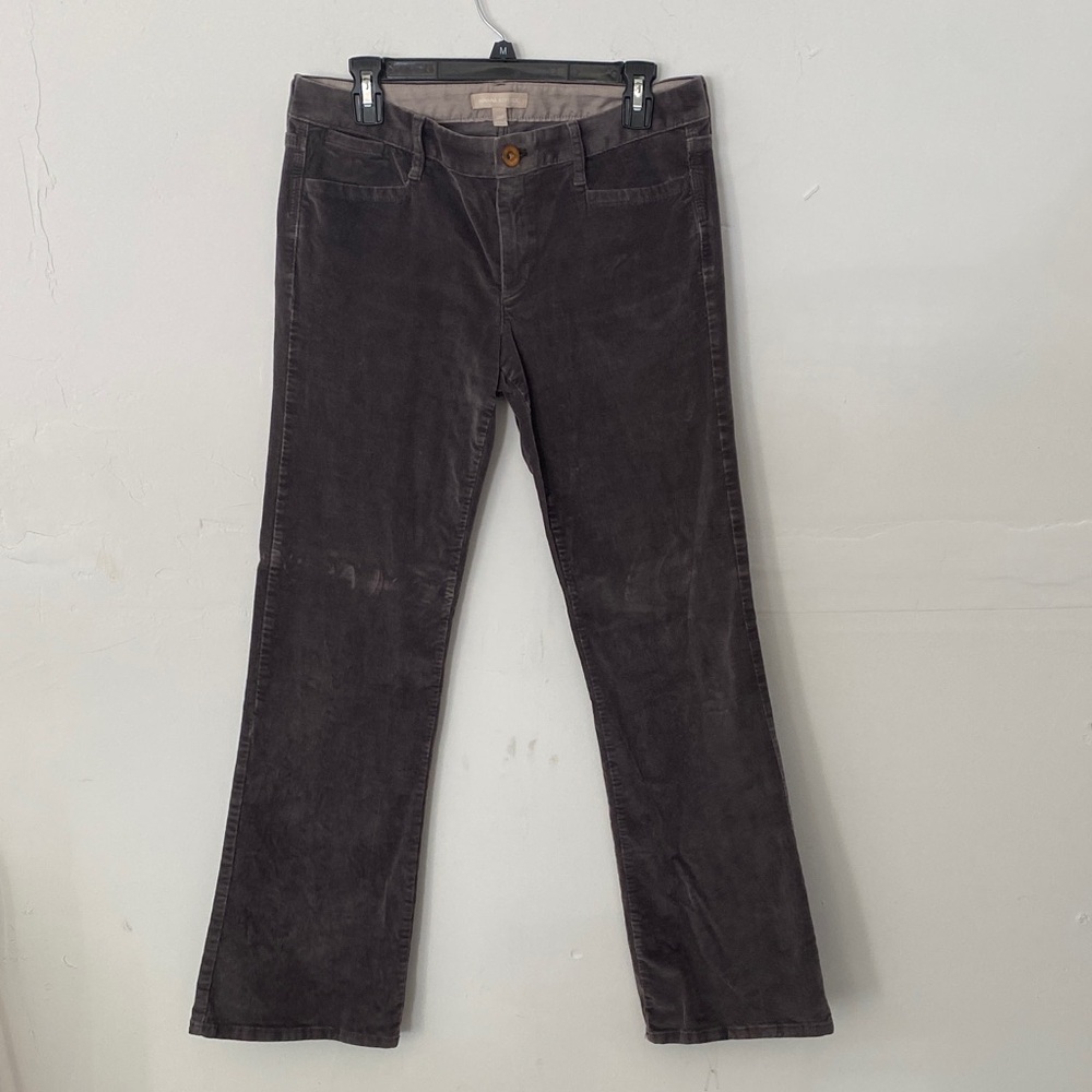 BANANA REPUBLIC Womens Gray Corduroy Pants Size 28P Mid Rise Straight Leg Petite